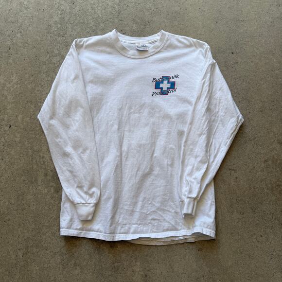 Hanes Other - Men's Vintage Buttermilk Mountain Ski Patrol White Long Sleeve Shirt Sz Medium